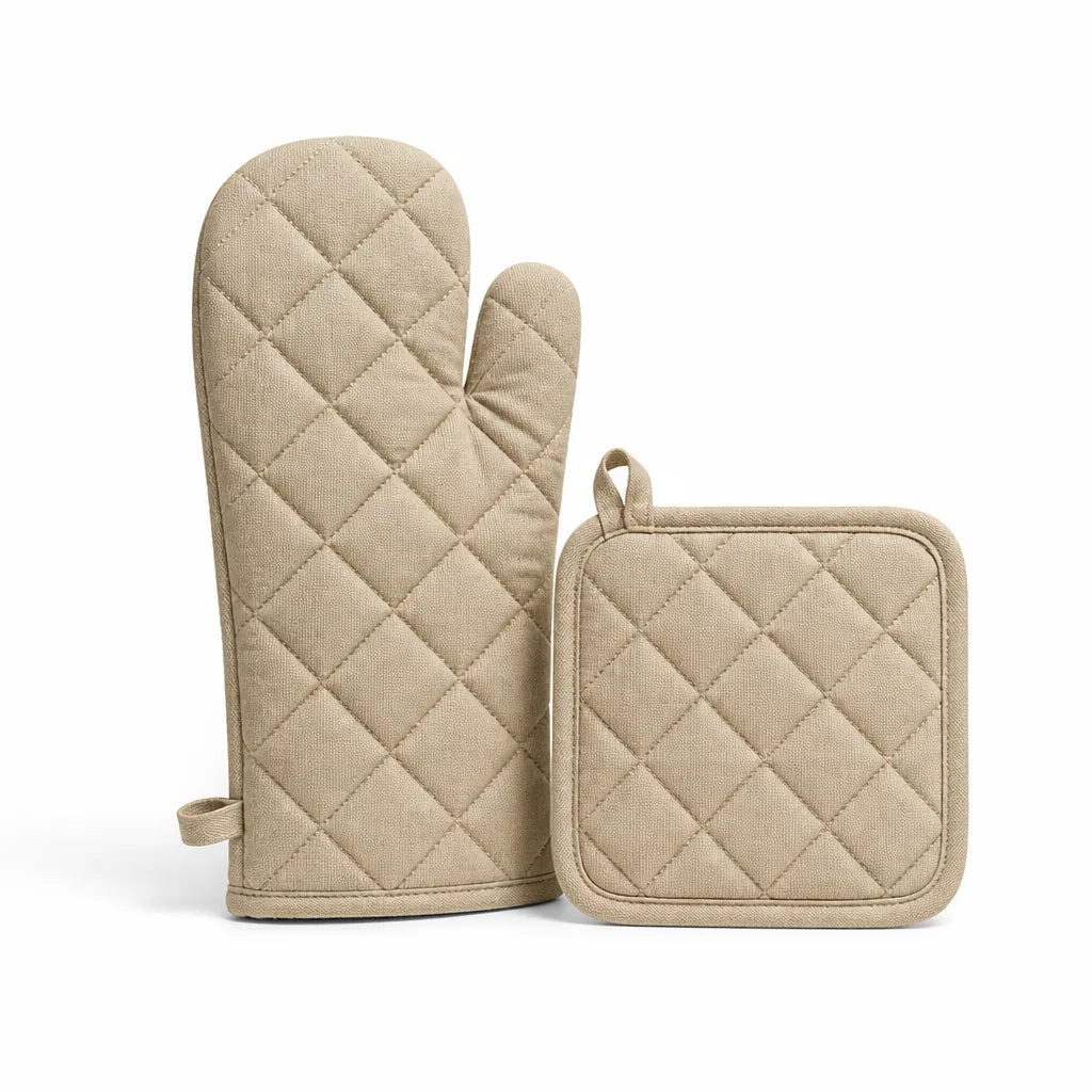 Oven Mitt & Pot Holder Quilted Insulated Cotton Machine Washable