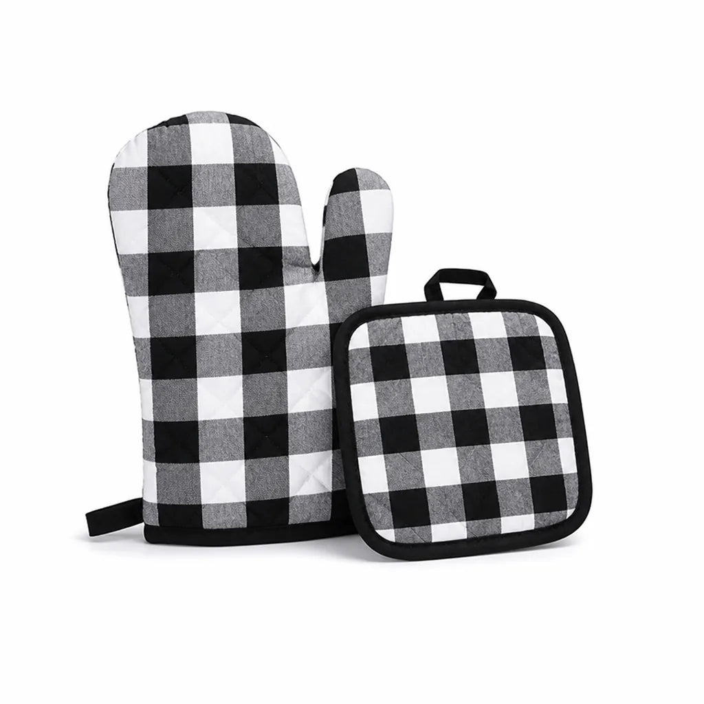 Oven Mitt & Pot Holder Quilted Insulated Cotton Machine Washable