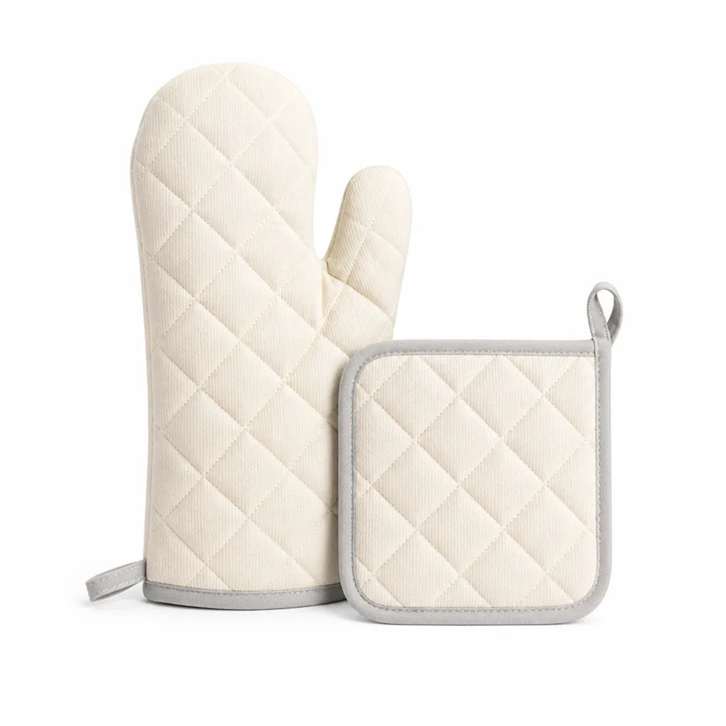 Oven Mitt & Pot Holder Quilted Insulated Cotton Machine Washable