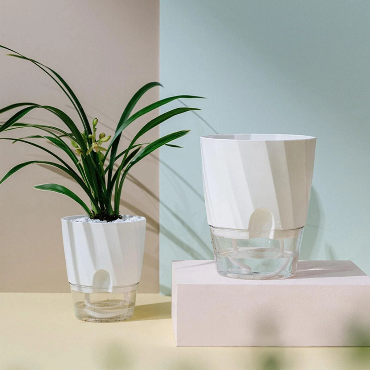 Planter Self-Watering With Built-In Reservoir