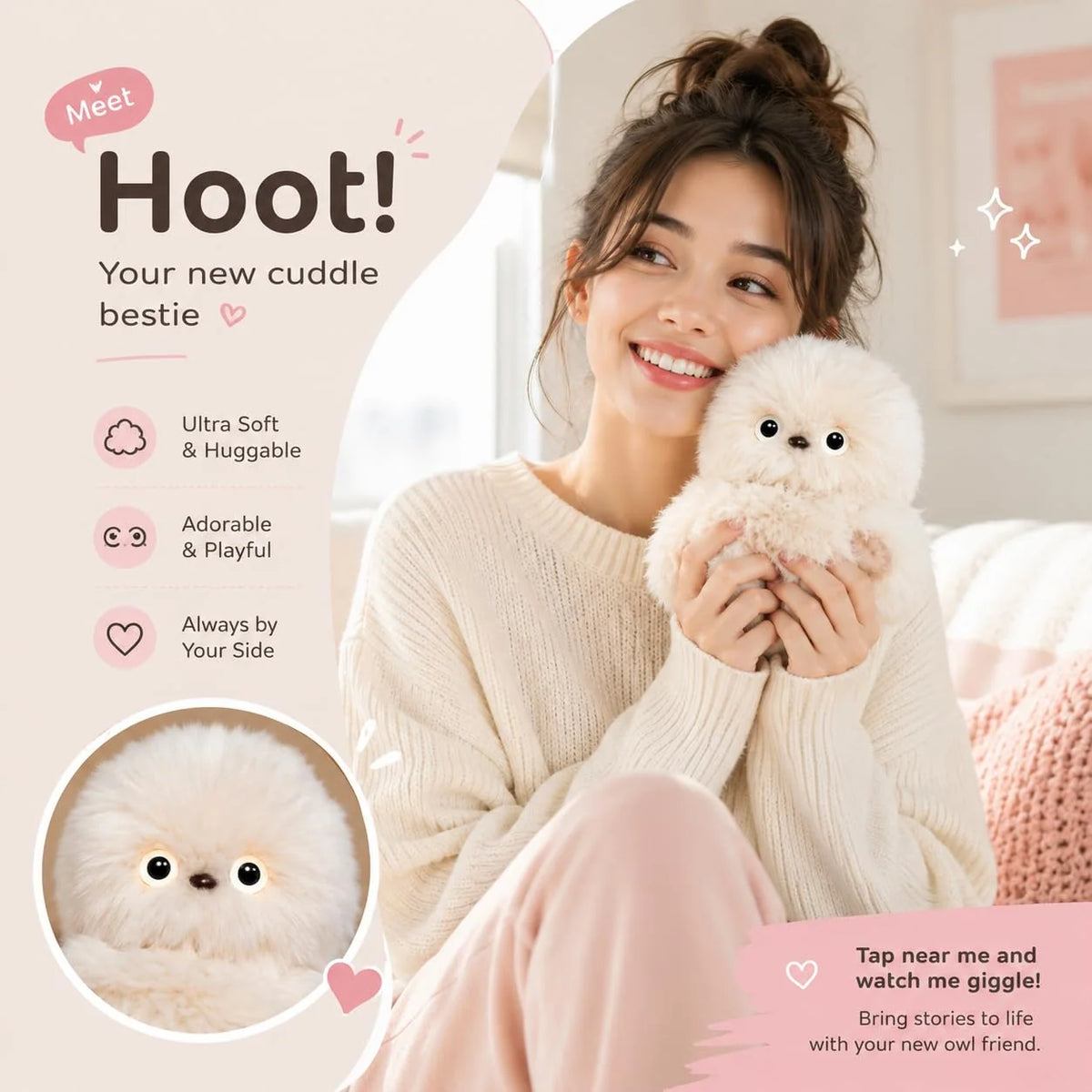 Plush Keychain Voice Recording Music Playback Automatic Head Turning