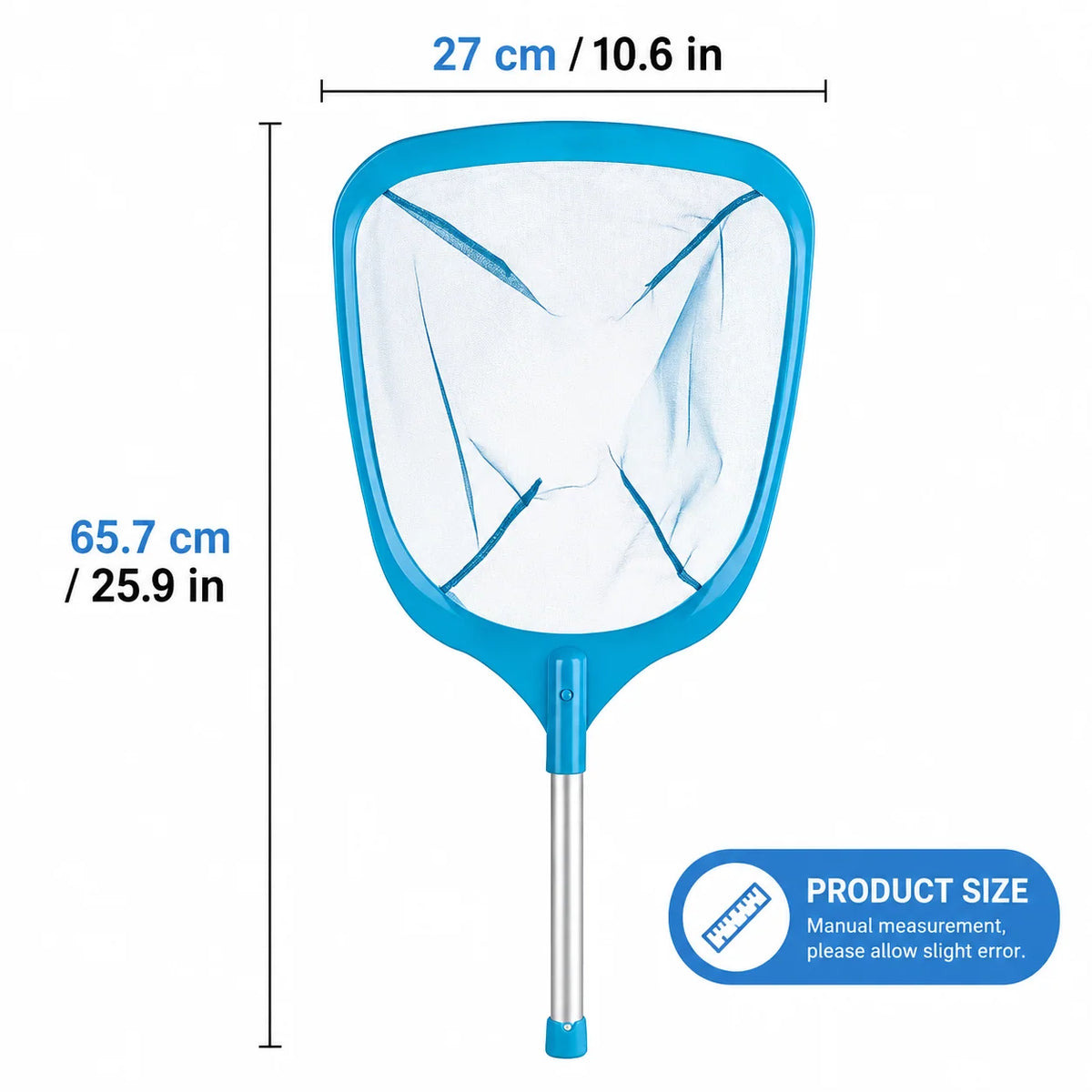 Pool Skimmer Net Fine Mesh Deep Net Aluminum Pole