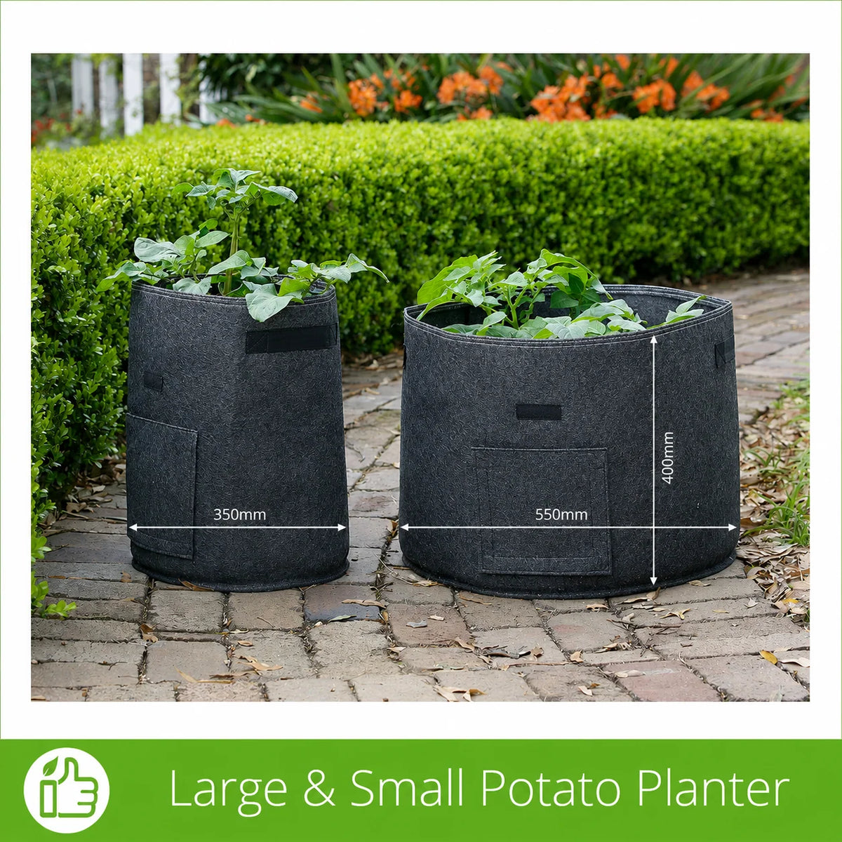 Potato Grow Bag Heavy-Duty Geofelt Side Access Flaps