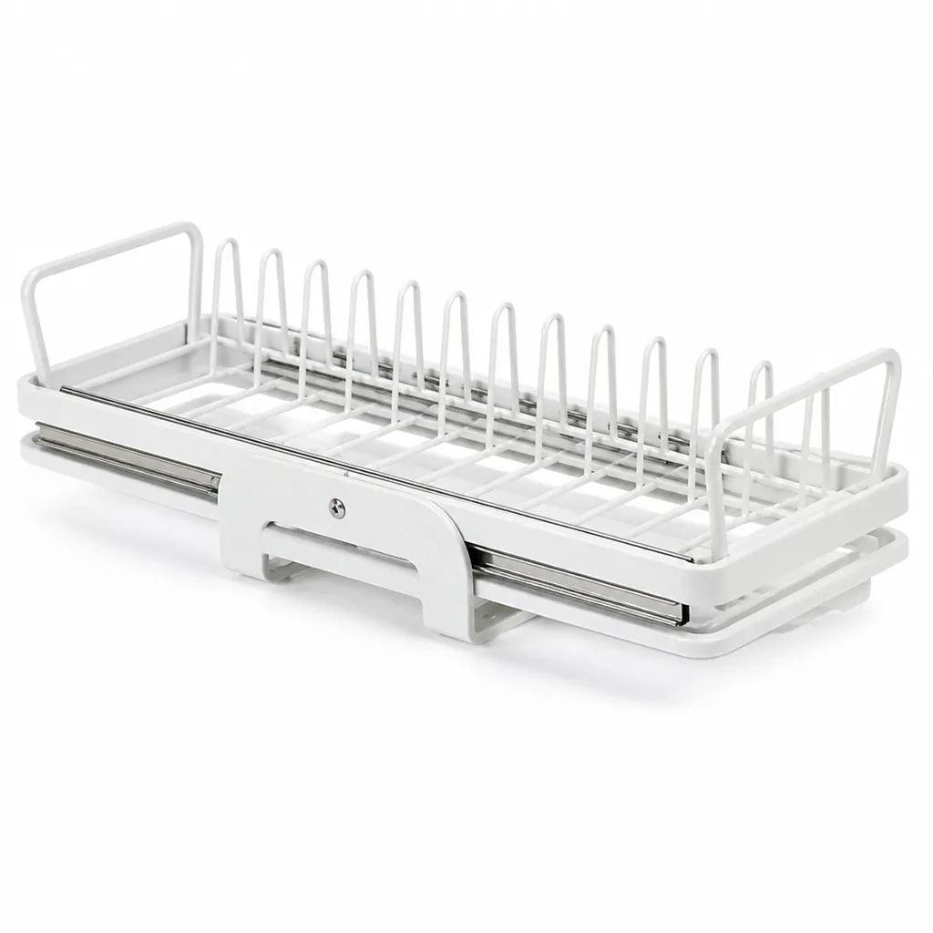Pull-Out Dish Shelf Quiet Rails Plate & Bowl Organizer