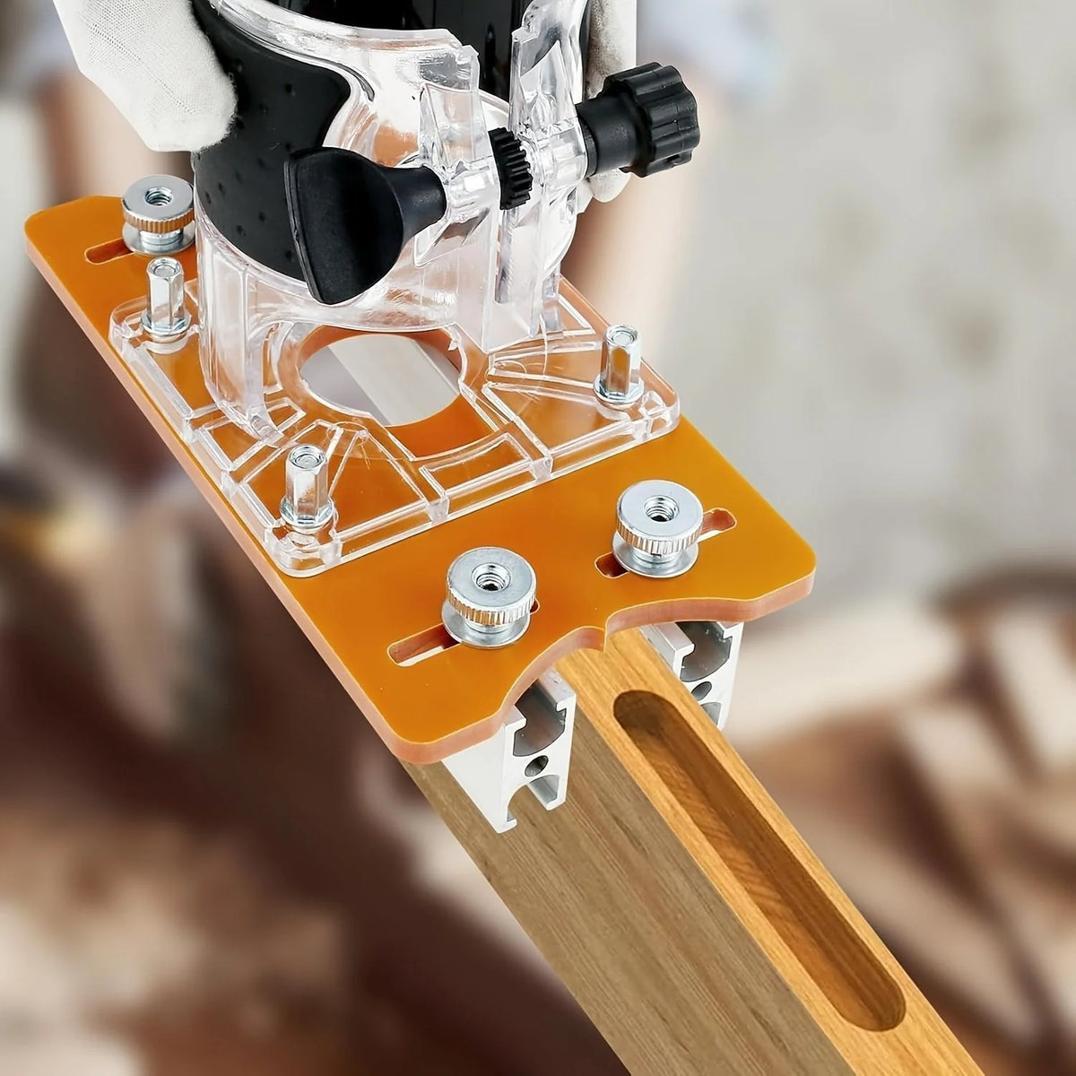Router Base Plate Adjustable Aluminum Includes Router Bit
