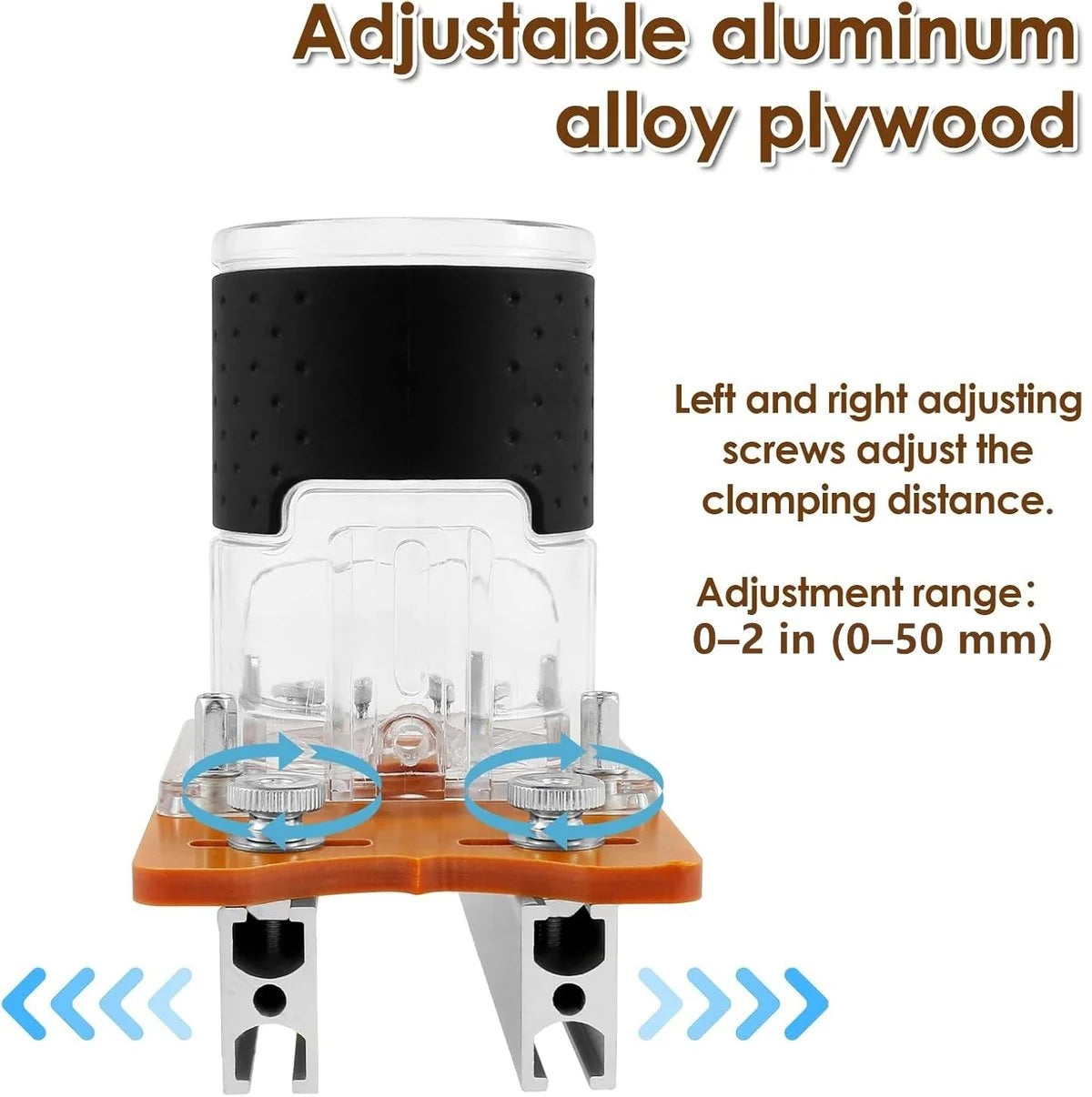 Router Base Plate Adjustable Aluminum Includes Router Bit