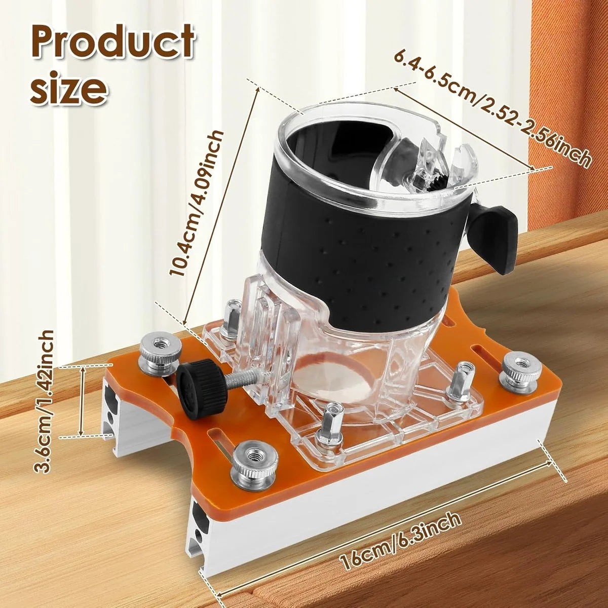 Router Base Plate Adjustable Aluminum Includes Router Bit