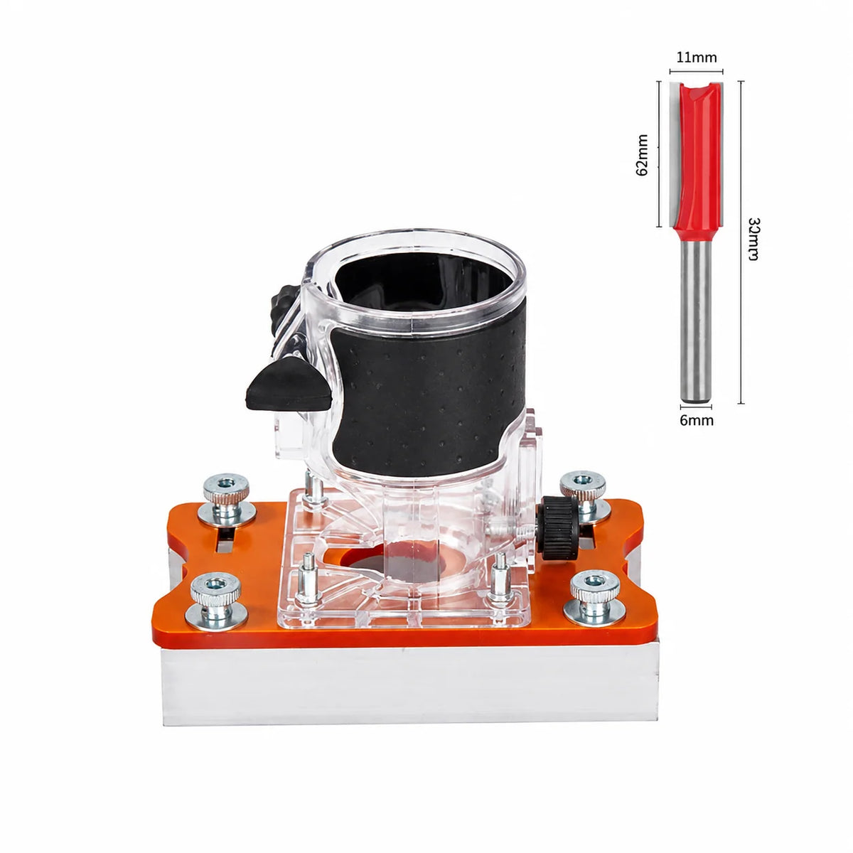 Router Base Plate Adjustable Aluminum Includes Router Bit
