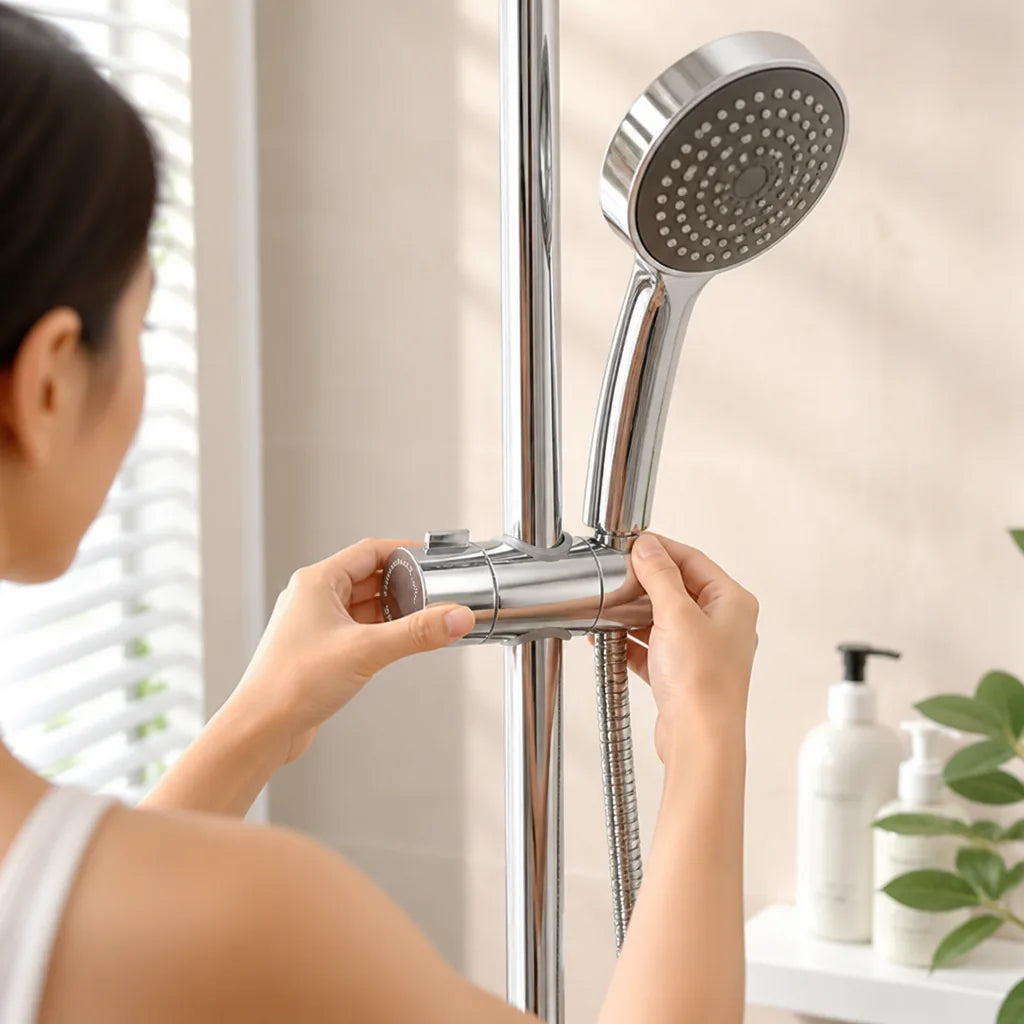 Shower Head Holder Stainless Steel Adjustable Height Drill-Free