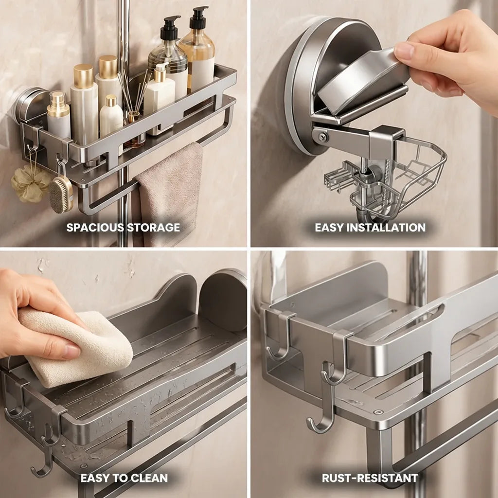 Shower Shelf Dual Mount Corrosion-Resistant Aluminum