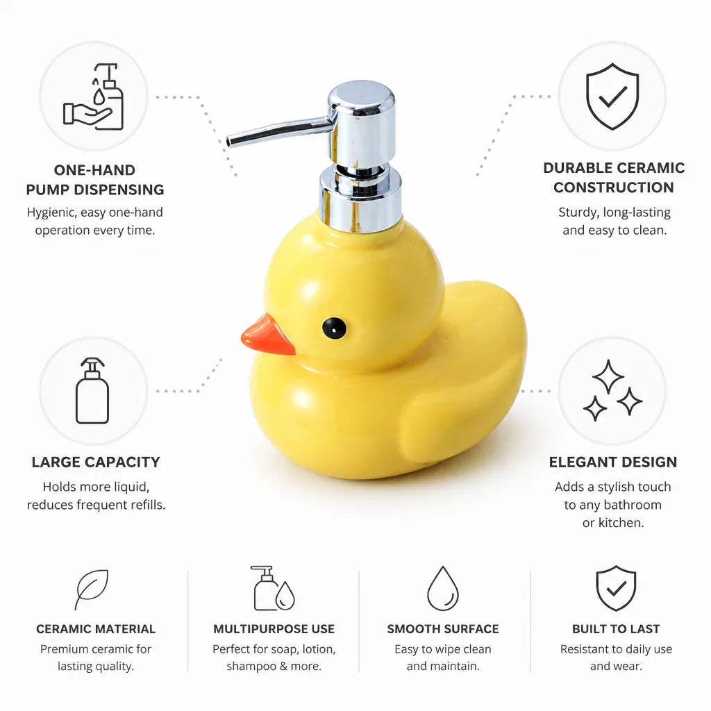 Soap Dispenser Ceramic One-Hand Pump Large Capacity