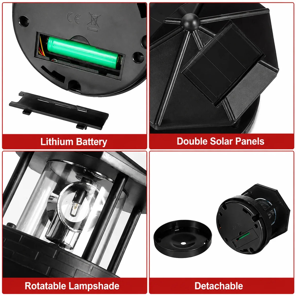 Solar Garden Light Rotating Beacon Automatic Dusk Activation