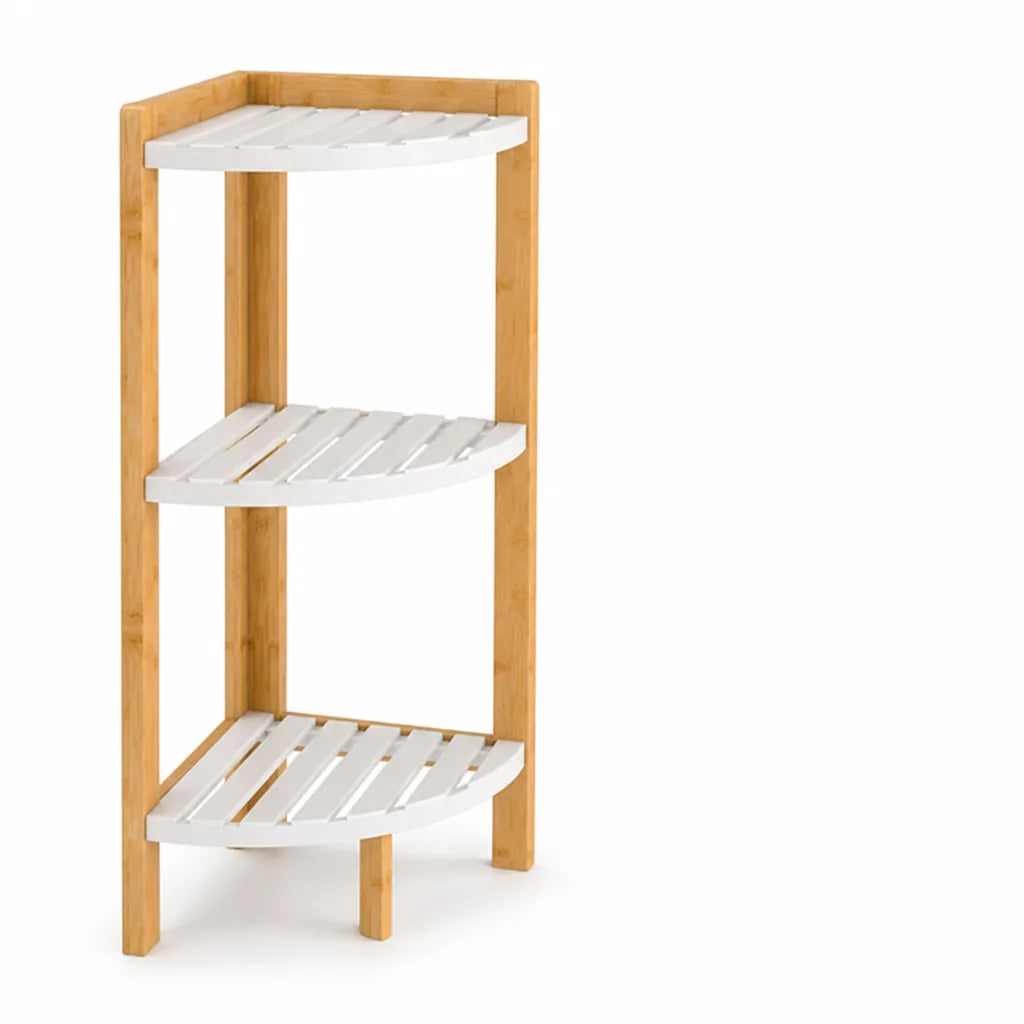 Space-Saving Bamboo Corner Storage Shelf (3-Tier)