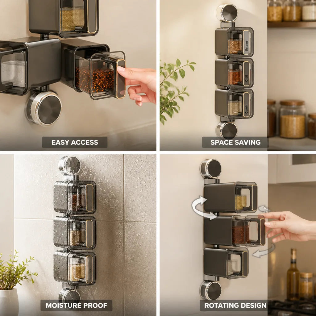 Spice Organizer Rotating Suction Cup Mount