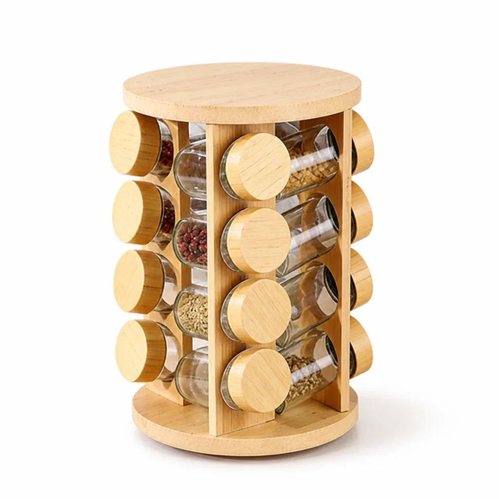 Spice Rack 360 Degree Rotating Stainless Steel Countertop Organizer