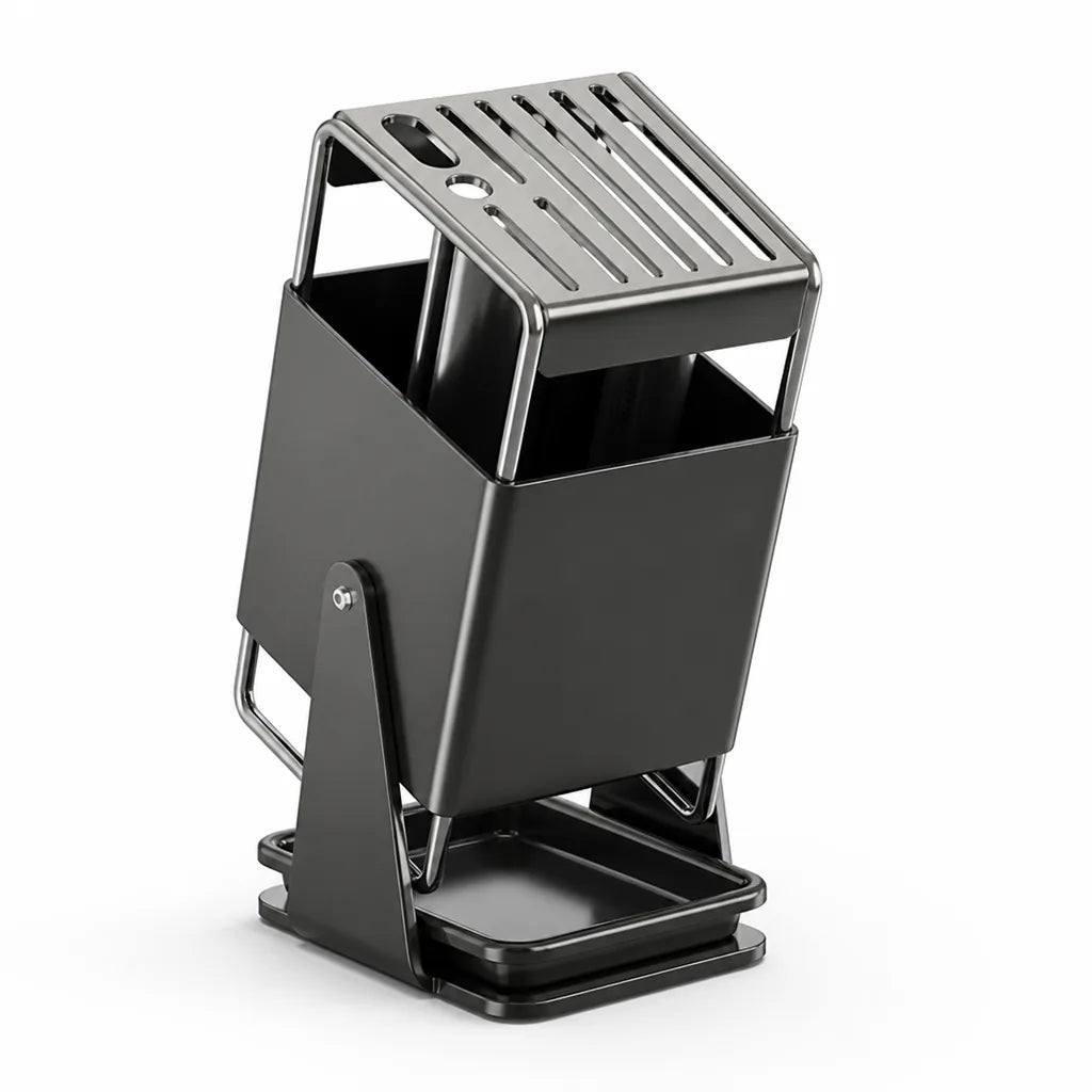 Stainless Steel Countertop Kitchen Knife Block (3-in-1)