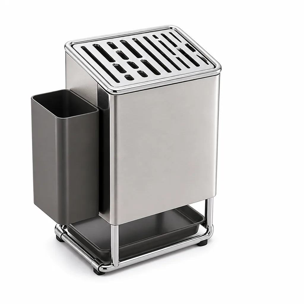 Stainless Steel Countertop Kitchen Knife Block (3-in-1)