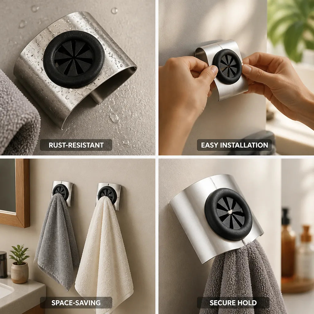 Towel Holder Wall-Mounted Rust-Resistant Stainless Steel