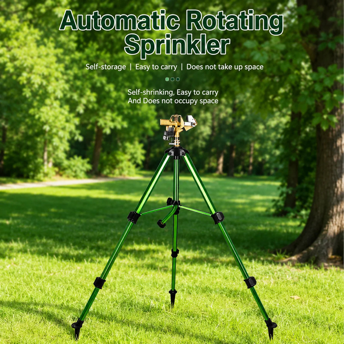 Tripod Sprinkler 360° Rotating Brass Head Foldable Tripod