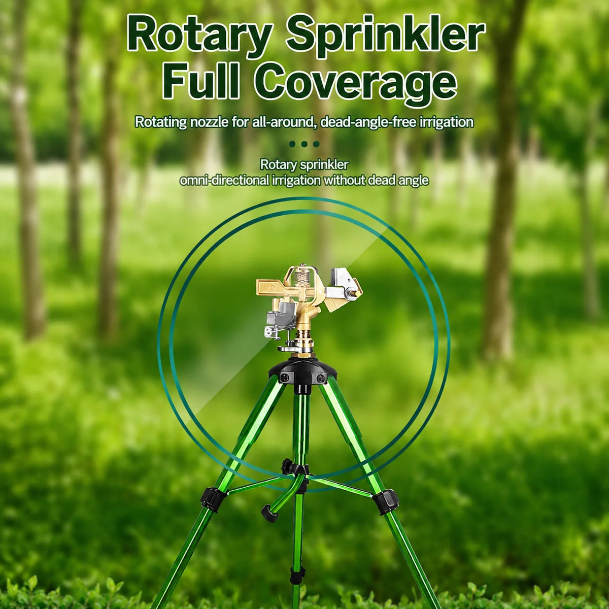 Tripod Sprinkler 360° Rotating Brass Head Foldable Tripod