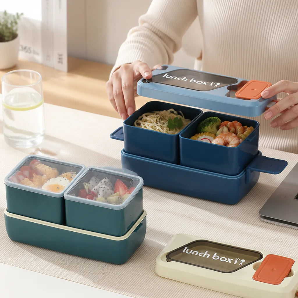 Two-Tier Lunch Box Leak-Proof BPA-Free Microwave & Dishwasher Safe