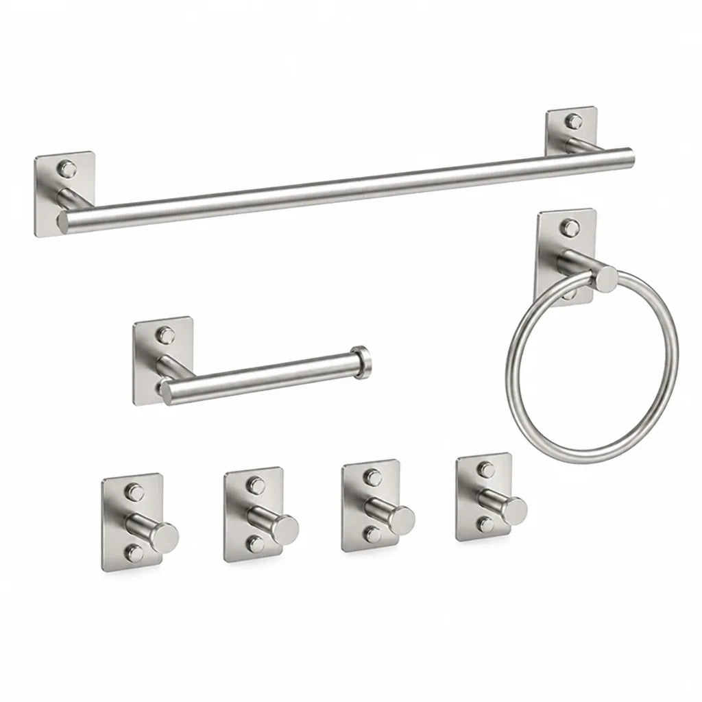 Wall-Mounted Bathroom Set Stainless Steel Concealed Mounts