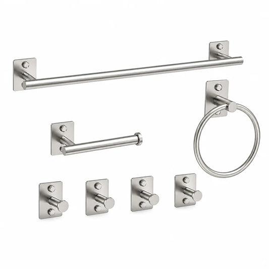 Wall-Mounted Bathroom Set Stainless Steel Concealed Mounts