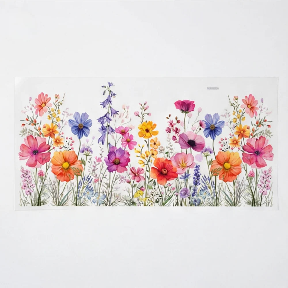 Window Clings Watercolor Floral Double-Sided Set of 3