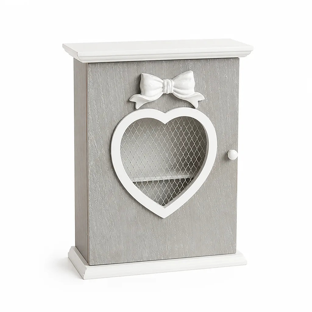 Wood Heart-Shaped Entryway Wall Cabinet