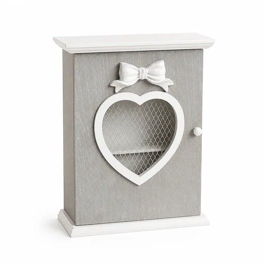 Wood Heart-Shaped Entryway Wall Cabinet