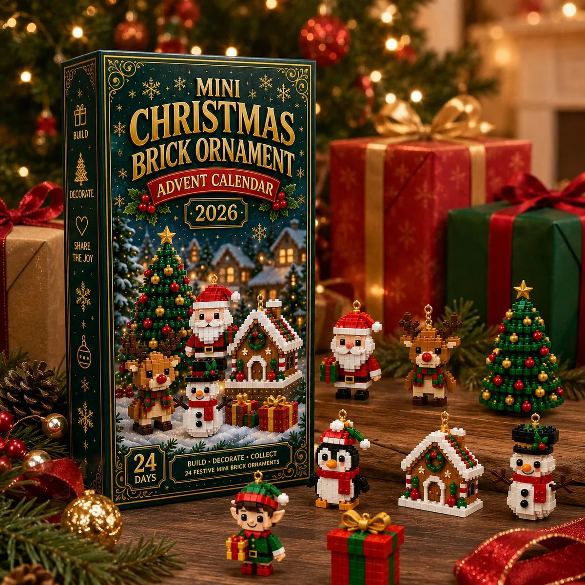 Advent Calendar 24 Mini Building Sets Hanging Decorations