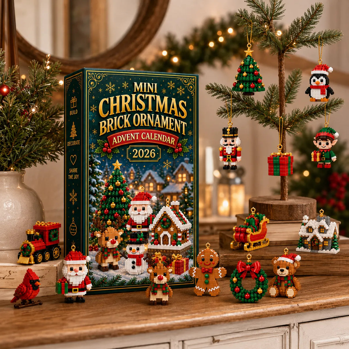 Advent Calendar Buildable Brick Ornaments Set of 24
