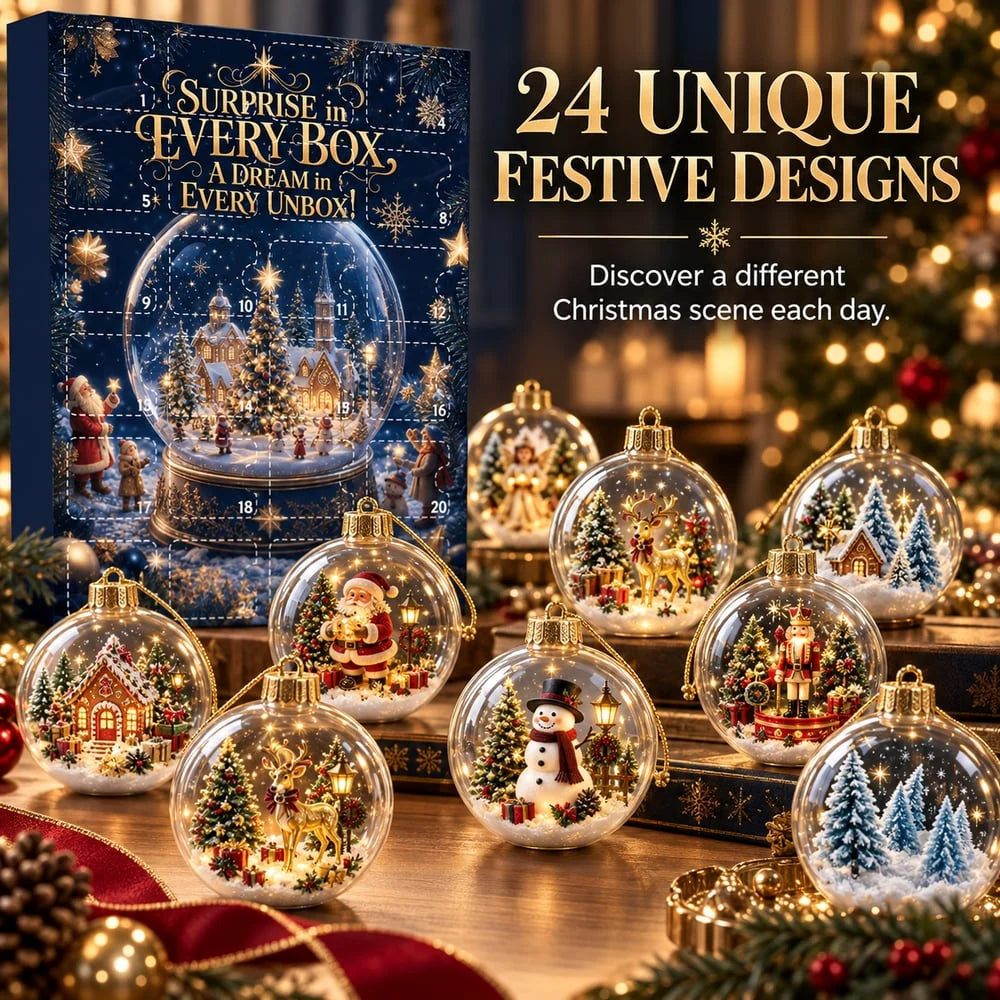 Advent Calendar Christmas Baubles Set of 24