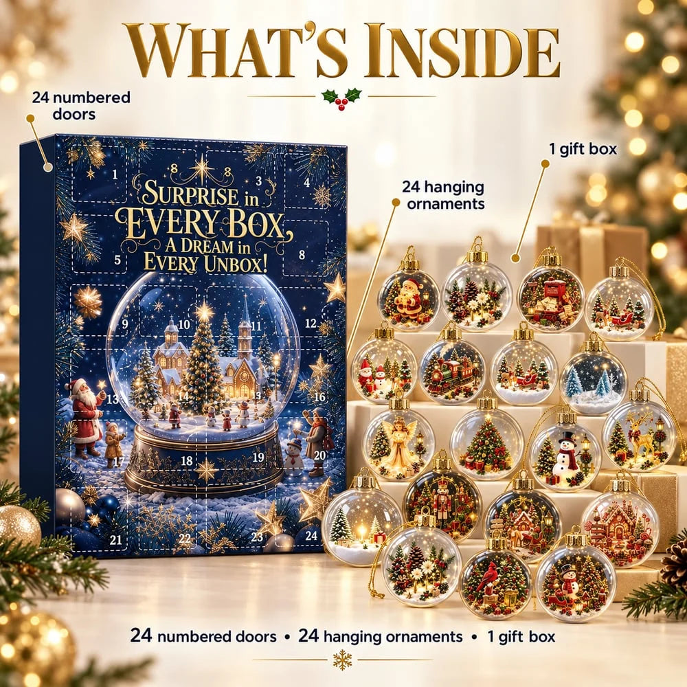 Advent Calendar Christmas Baubles Set of 24