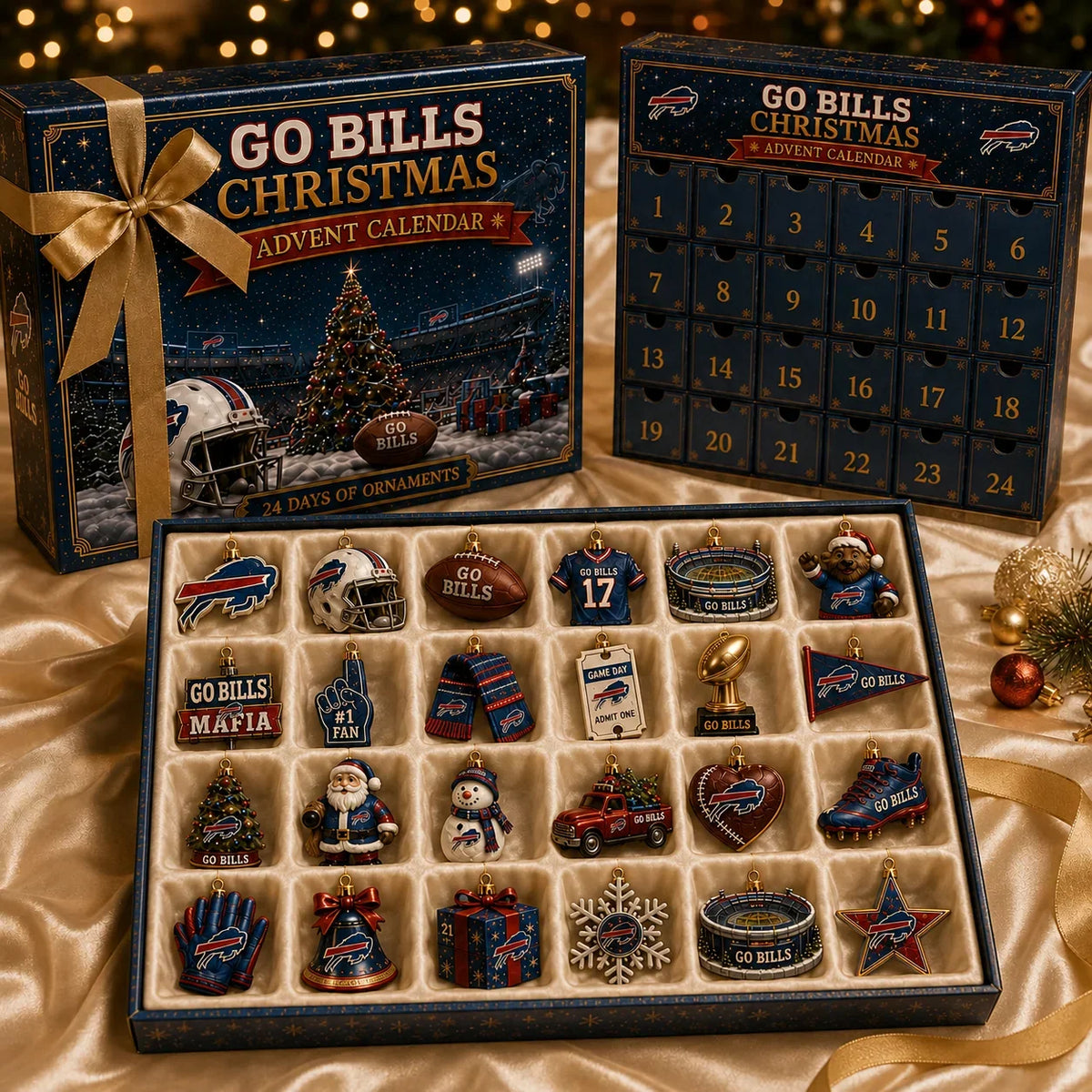 Advent Calendar Football-Themed 24 Ornaments