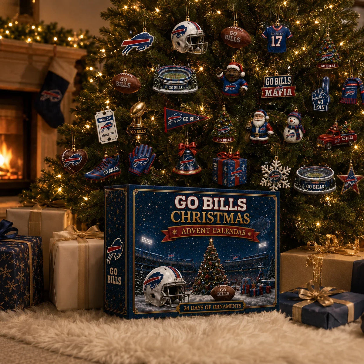 Advent Calendar Football-Themed 24 Ornaments