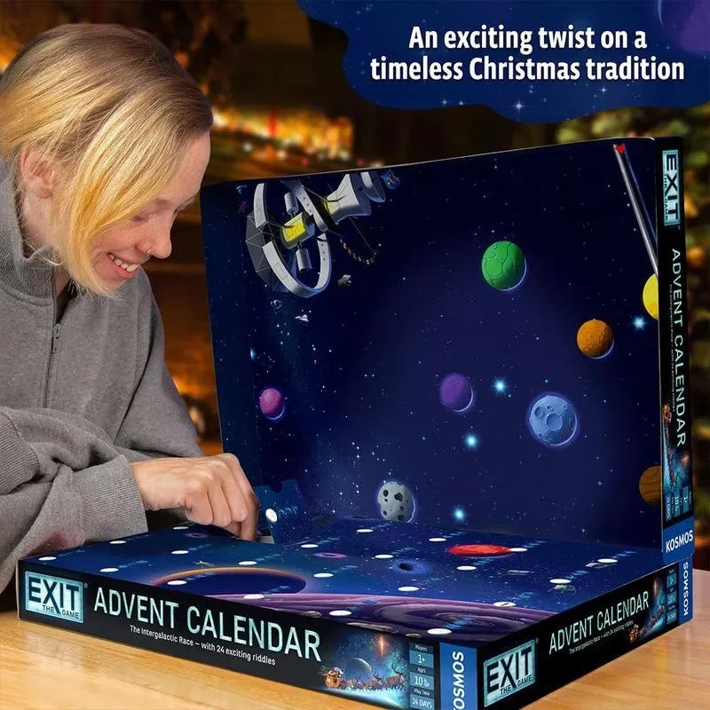 Advent Calendar Space-Themed Screen-Free 24-Day Puzzle Challenge