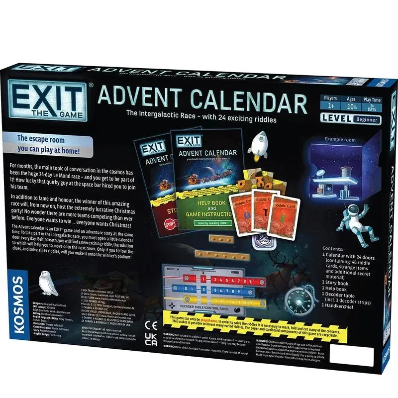 Advent Calendar Space-Themed Screen-Free 24-Day Puzzle Challenge