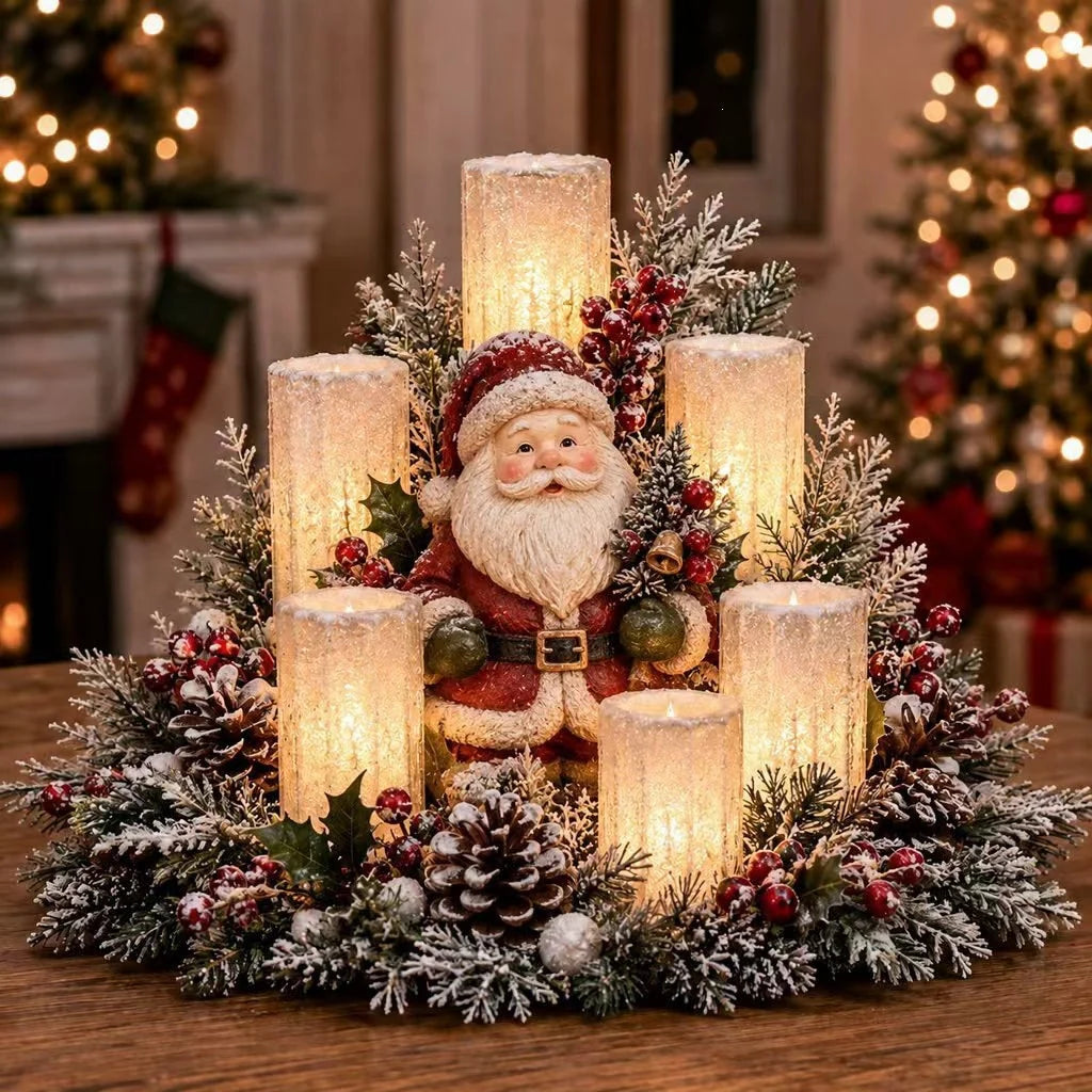 Advent Wreath Nativity Scene 4 Flameless Candles