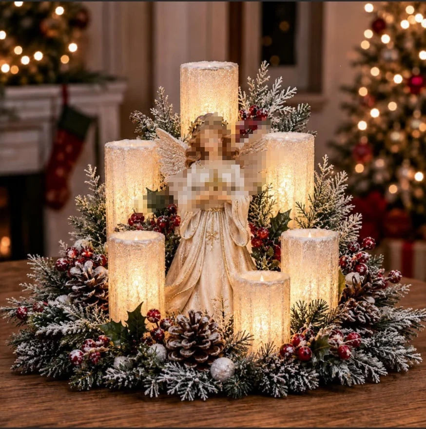 Advent Wreath Nativity Scene 4 Flameless Candles