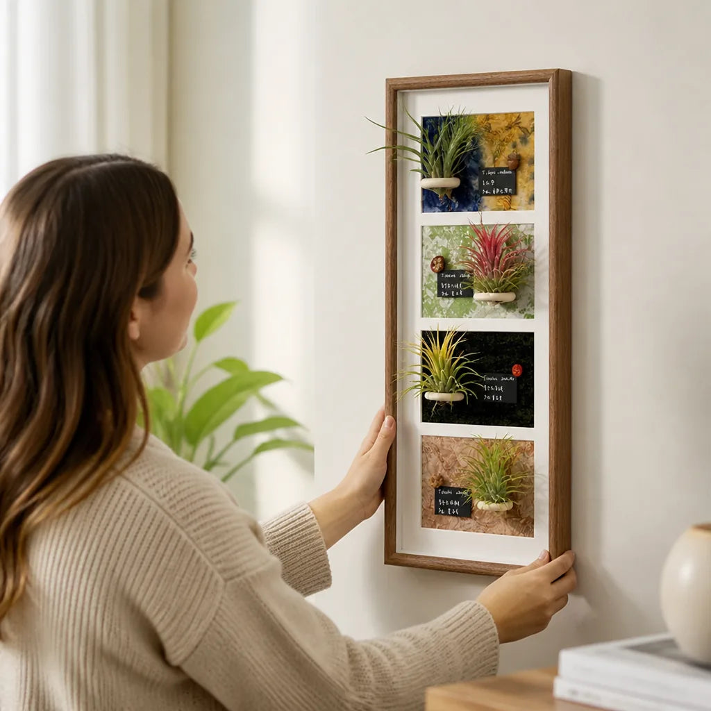 Air Plant Display Frame Wall-Mounted Decorative】【。