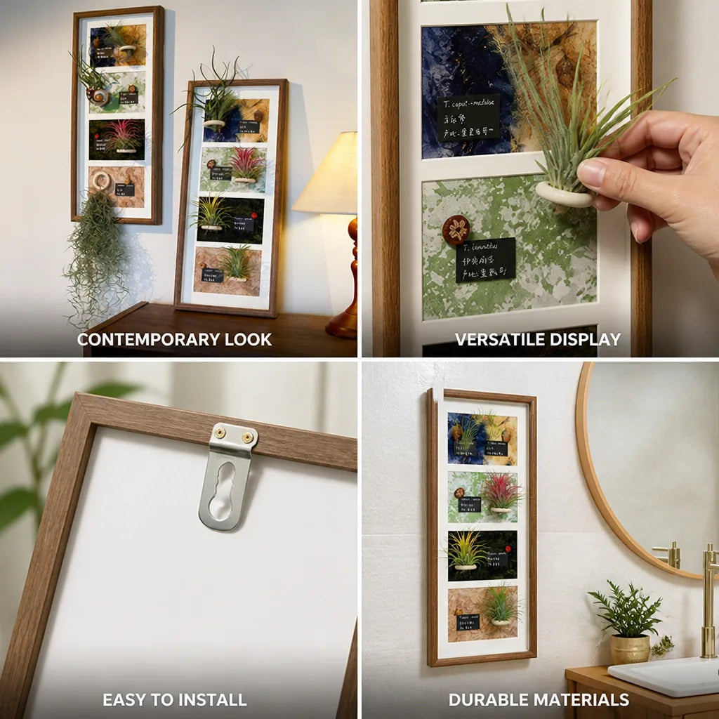 Air Plant Display Frame Wall-Mounted Decorative】【。