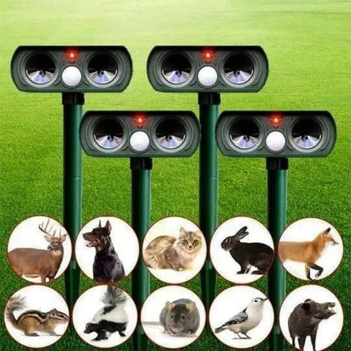 Animal Repeller Solar-Powered Motion-Activated Ultrasonic Waterproof
