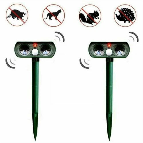 Animal Repeller Solar-Powered Motion-Activated Ultrasonic Waterproof