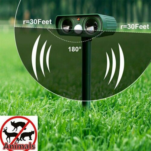 Animal Repeller Solar-Powered Motion-Activated Ultrasonic Waterproof