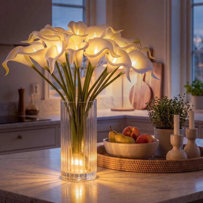 Artificial Calla Lily Bouquet LED Light-Up 10 Blooms