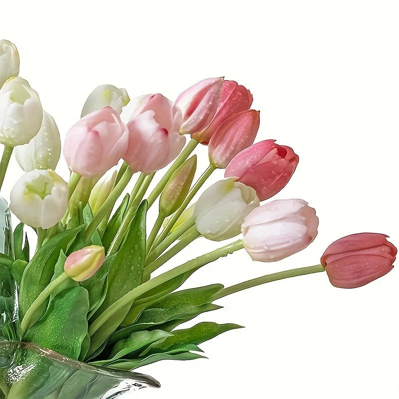 Artificial Tulips Lifelike UV-Resistant Set of 15