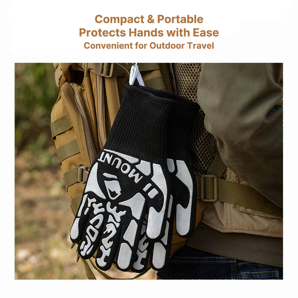 BBQ Gloves Heat-Resistant to 1472°F Extended Cuffs Non-Slip Grip
