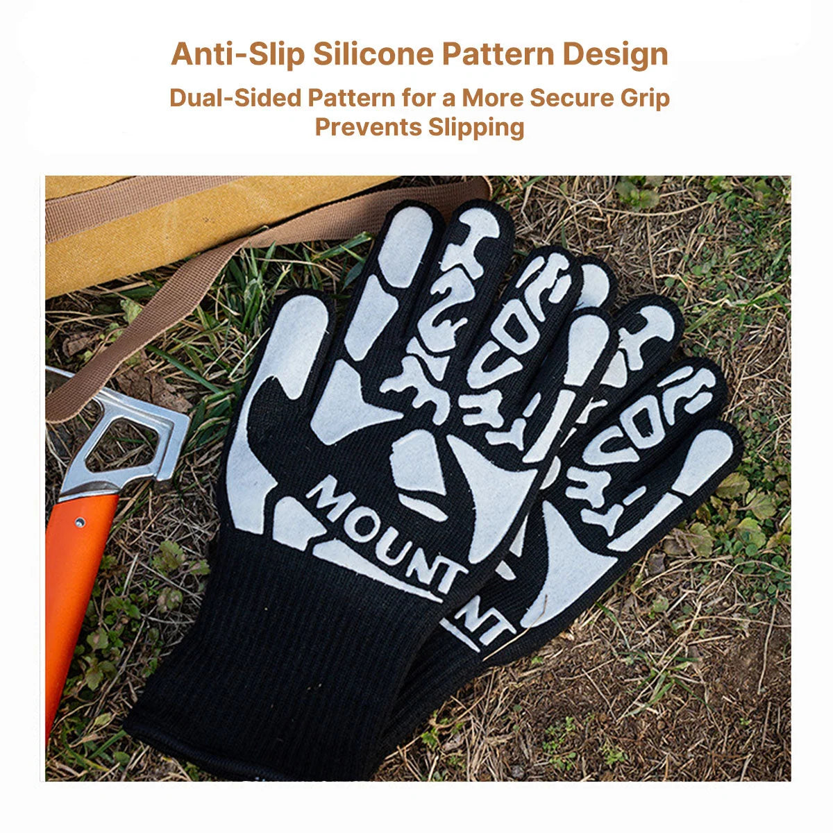 BBQ Gloves Heat-Resistant to 1472°F Extended Cuffs Non-Slip Grip