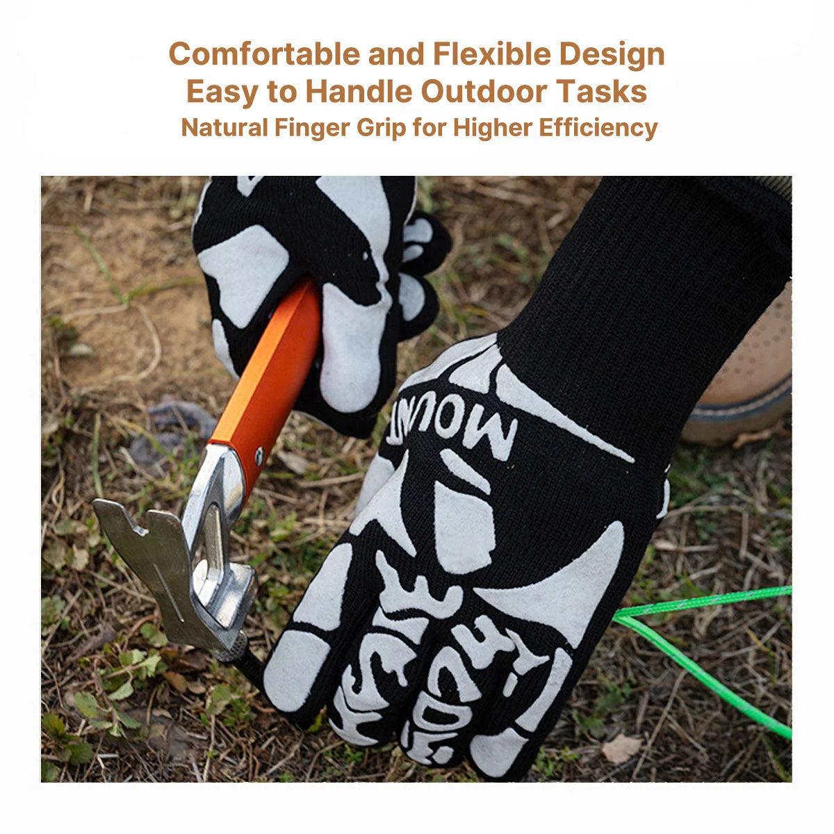 BBQ Gloves Heat-Resistant to 1472°F Extended Cuffs Non-Slip Grip